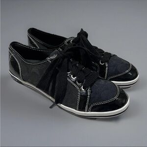 Coach Brodi Women's Black Signature Logo C Lace Up Sneakers Shoes Size 8.5B